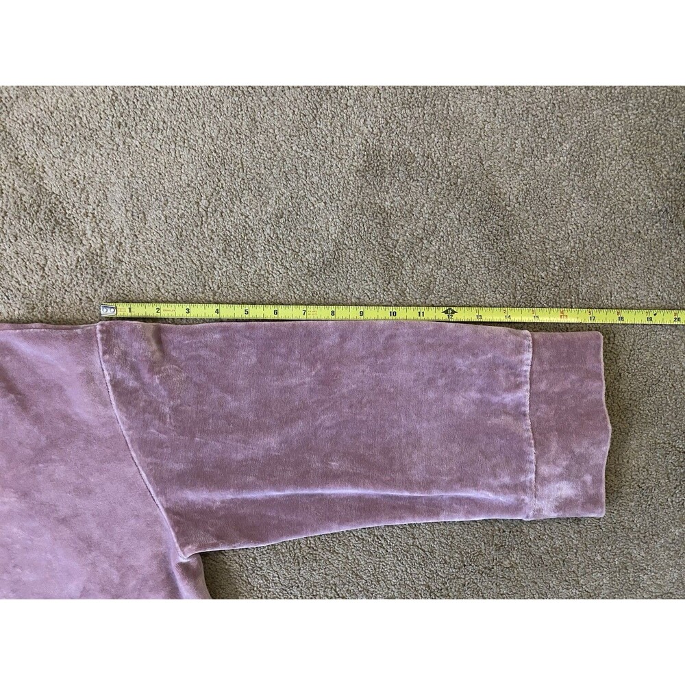 Dusty Pink Velour Drop Shoulder Boxy Crewneck Top Cozy Chic Women’s XL - Picture 5 of 13